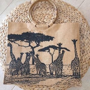 JUTE TOTE AFRICAN DESIGN